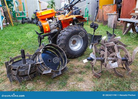 Agricultural Walk Behind Tractor With A Set Of Attachments Hiller