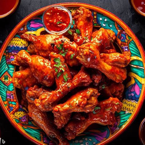 Award Winning Shot Of Deep Fried Chicken Wings Drenched In Spicy Red Sauce R Dalle2