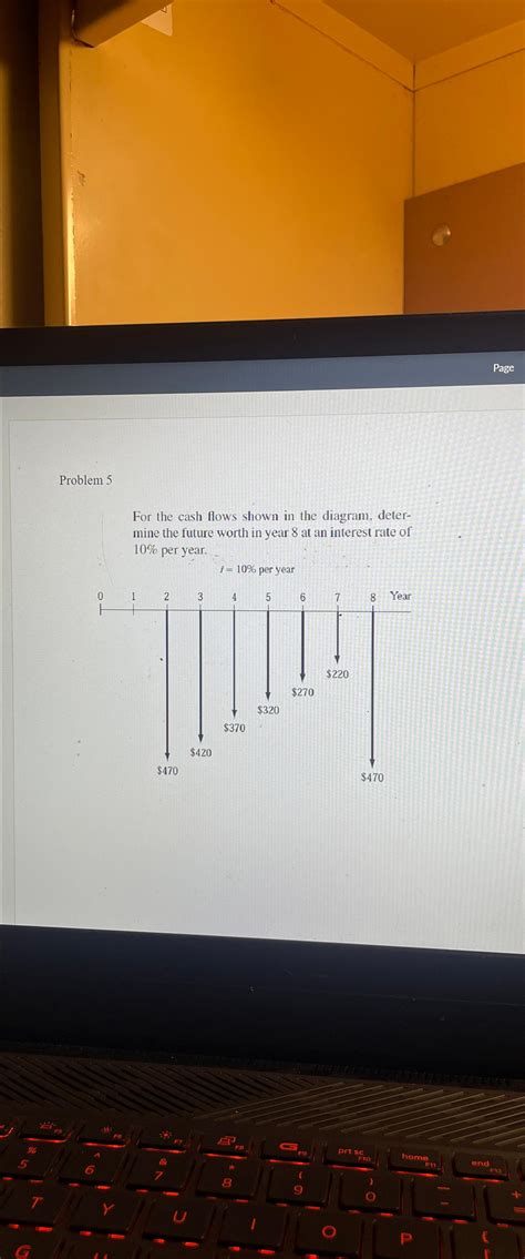 [SOLVED] Problem 5 For the cash flows shown in the diagram, determine