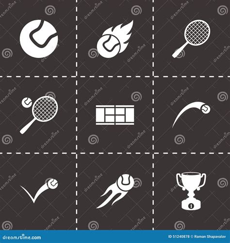 Vector Tennis Icon Set Stock Vector Illustration Of Bodybuilder 51240878