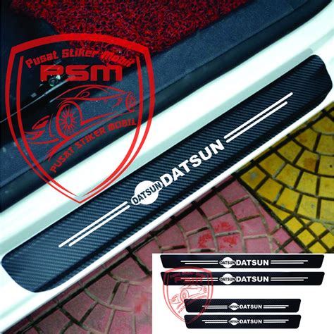 Jual NEW STICKER SILLPLATE CARBON 3D MOBIL DATSUN STICKER SILL PLATE