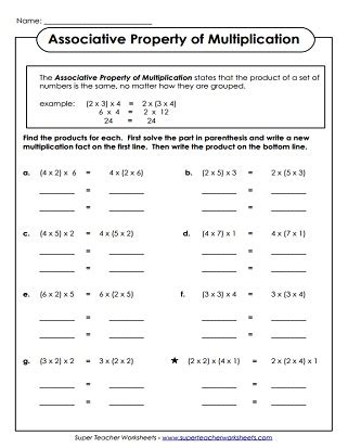 Distributive Property Using An Array Rd Grade Math Worksheets