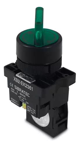 Interruptor Selector Iluminado Ek2361 2 Posiciones Verde 24 V 1na