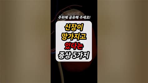 신장이 안좋으면 나타나는 증상 50대 중년이후 필수체크 건강정보신장콩팥신장에 좋은음식단백뇨 Youtube