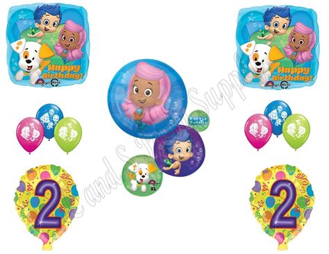 BUBBLE GUPPIES 2nd Second Birthday Party Balloons Decoration Supplies Mr. Grouper - Walmart.com