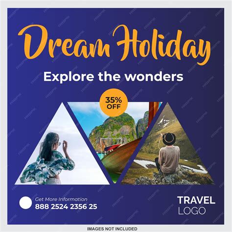 Premium Vector | Travel social media post design
