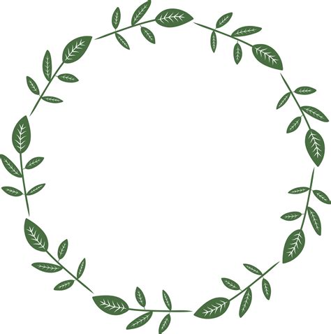 diseño de marco circular de patrón de hojas, elemento de borde con ...