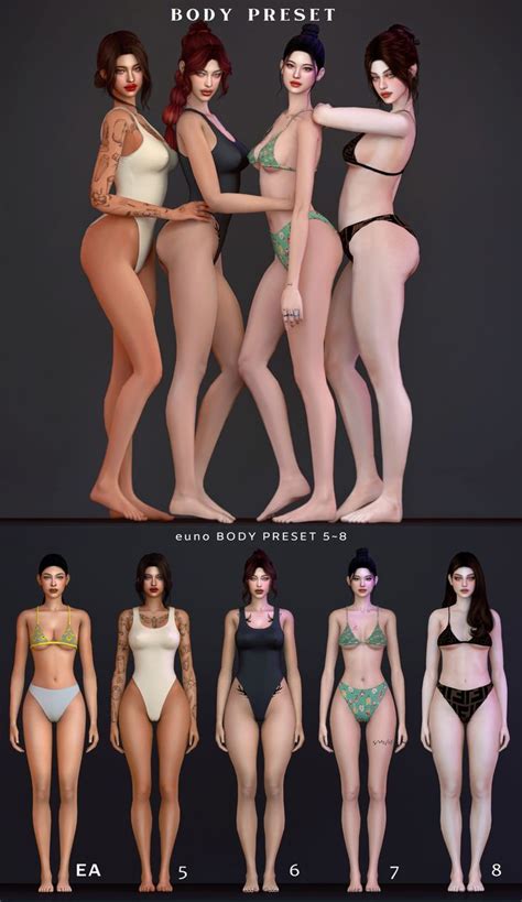 BODY PRESET 5 8 Euno Sims Sims 4 Cas Mods Sims 4 Tsr Sims