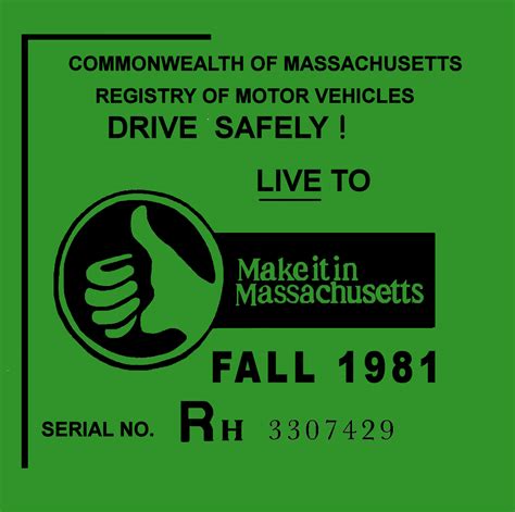 1981 Massachusetts FALL INSPECTION Sticker : Bob Hoyts Classic