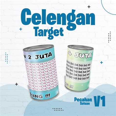 Jual CELENGAN TARGET CELENGAN KALENG BUKA TUTUP CELENGAN CHALLENGE