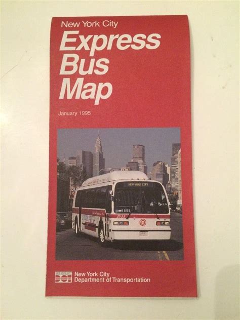 1995 Express Bus Map Schedule Mta Transit Authority New York City Mint