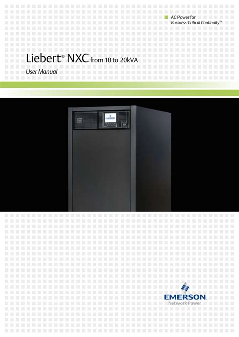 Emerson Liebert Nxc User Manual Manualzz