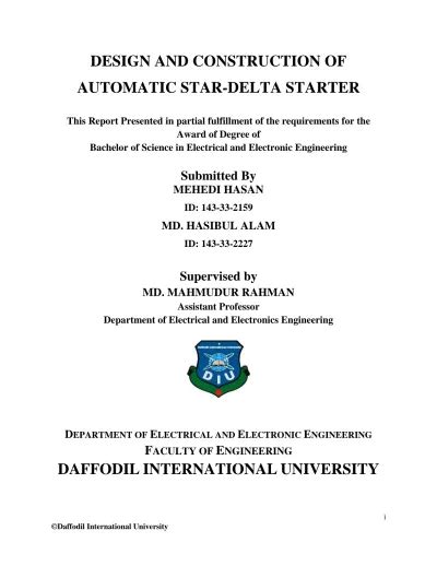 Pdf Design And Construction Of Automatic Star Delta Starter