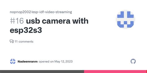 Usb Camera With Esp S Issue Nopnop Esp Idf Video