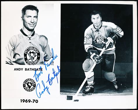 Lot Detail Andy Bathgate Autographed Pittsburgh Penguins 1969 70 Bw