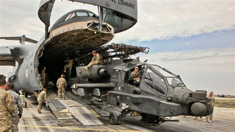 Loading 3 Apache Helicopters Into A Single C 5 Galaxy Transport