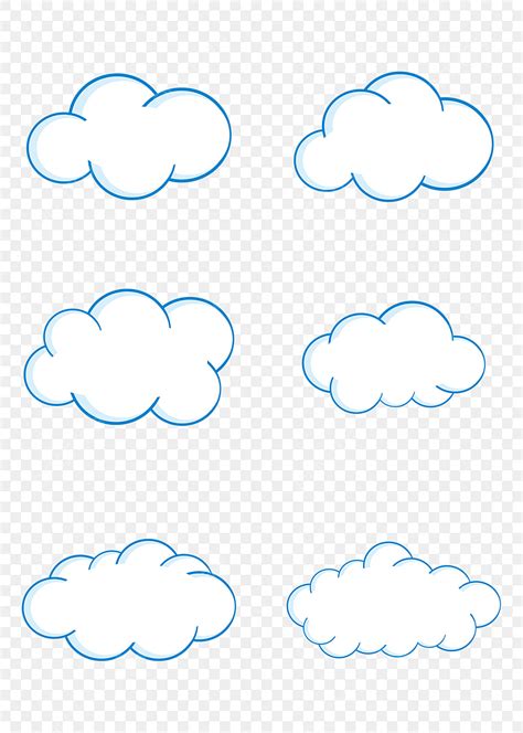 Cloud Elements Vector Hd PNG Images, Stick Figure Cloud White Clouds ...