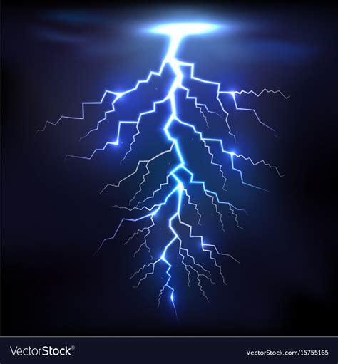 Lightning of blue with a black background Vector Image