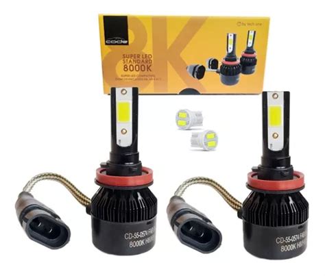 Kit Super Led Code Techone H8 H9 H11 H16 H27 12v 8000k Parcelamento Sem Juros