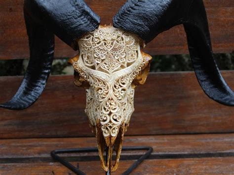 Ram Skull Carved Sheep Skull Decor Ram Skull Carving With - Etsy