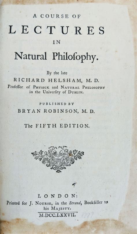 A Course Of Lectures In Natural Philosophy By Helsham Richard