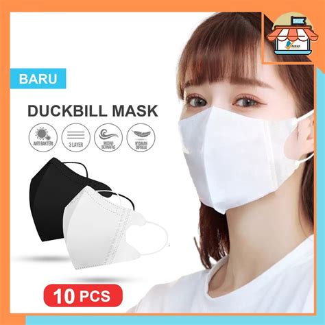 Jual Rsb Vz039 Masker Duckbill Hitam 3ply 10pcs Mask Earloop 3d Putih