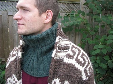 Man Neck Warmer Neck Warmer Knitting Handknit Design