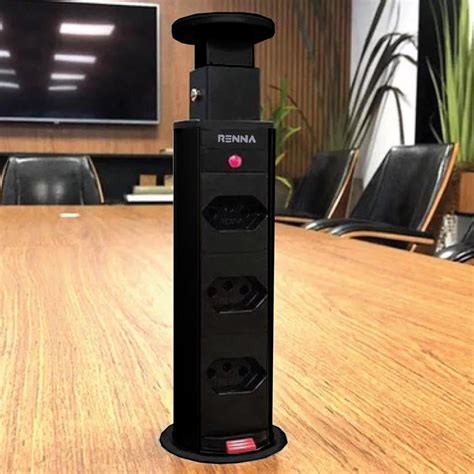 Torre De Tomadas Retr Til Multiplug Preta Renna Madeiramadeira