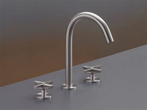 Grifo Para Lavabo De Sobre Encimera De Acero Inoxidable Con 3 Orificios