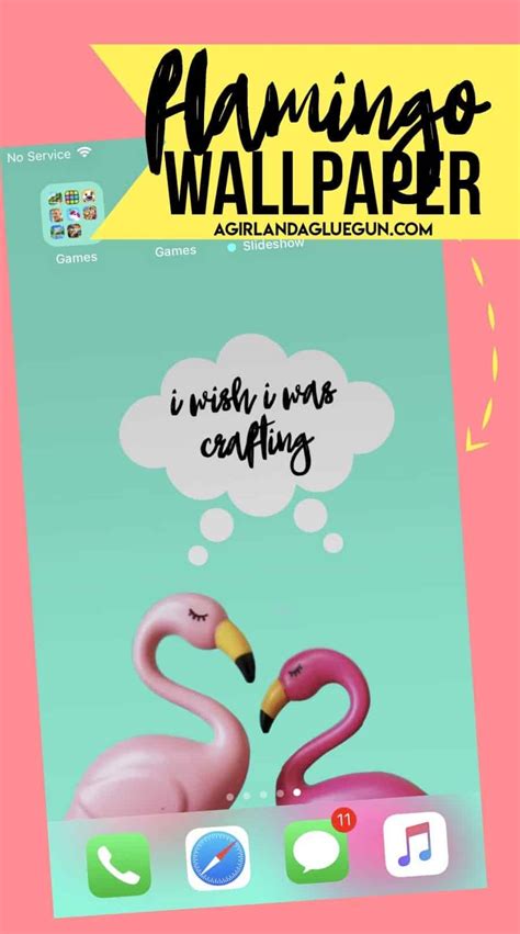 Flamingo wallpaper for your phone - A girl and a glue gun