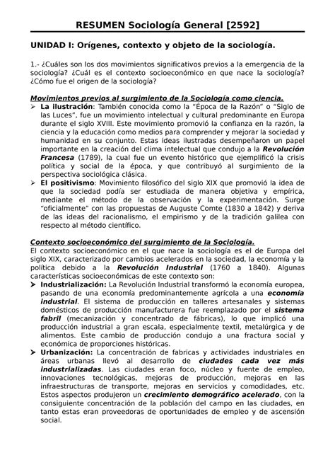 Resumen Primer Parcial Unidad I Or Genes Contexto Y Objeto De La