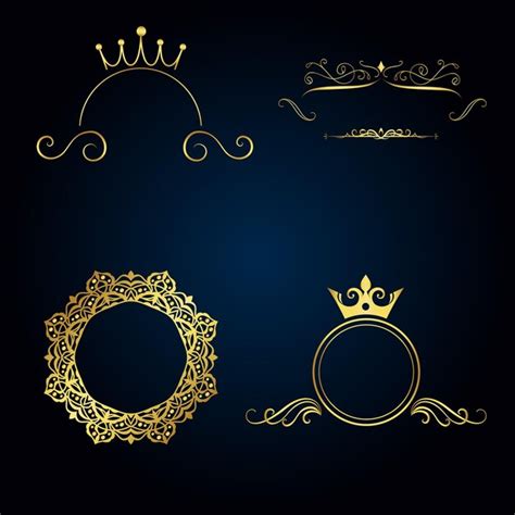 Premium Vector | Royal logo or design elements collection set