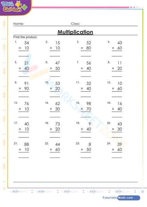 Multiply By Multiples Of Ten Worksheet