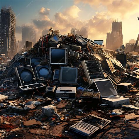 Premium Photo | Pile of old computer monitors in a garbage dump with