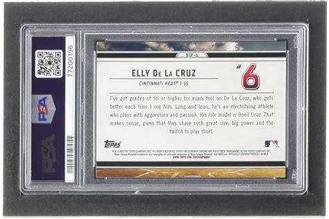 Elly De La Cruz 2023 Bowman Chrome Scouts Top 100 BTP6 RC PSA 10