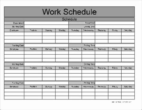 Free Printable Work Schedule Templates Elegant Free Printable Weekly