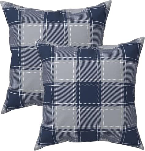 Amazon AWJTNCQ Spring Navy Blue And White Buffalo Check Throw