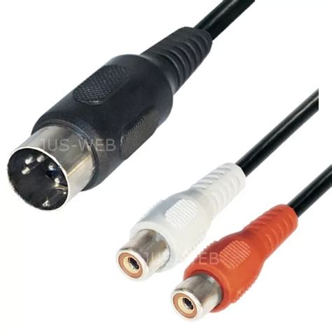 AUDIO KABEL VON 5pol DIN Stecker OUT Zu 2x Cinch Buchsen IN 0 2m