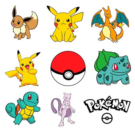 Cute Pokemon Cartoon Movie Characters Bundle SVG PNG | Inspire Uplift