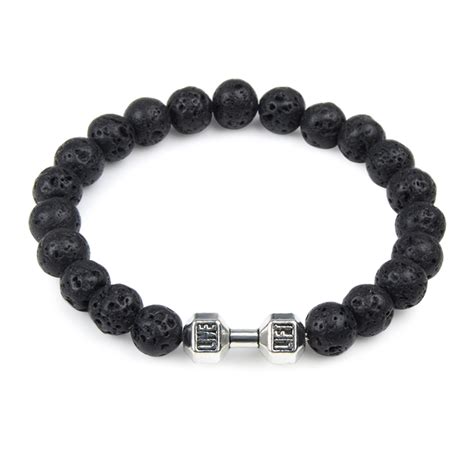 Ripley PULSERA HOMBRE MANCUERNA PIEDRA VOLCANICA