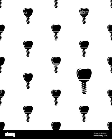 Dental Implant Icon Seamless Pattern Tooth Endosseous Implant Fixture