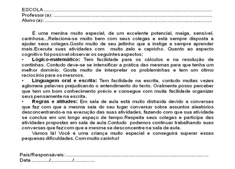 Relatório De Aluno Com Dificuldade De Aprendizagem 2 Ano Fundamental - Relatório Individual Do Aluno 2 Ano Fundamental Com Dificuldades - NAZAEDU