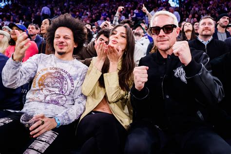 Emily Ratajkowski and Eric André Went to a Basketball Game Then Went IG Official With Nude V