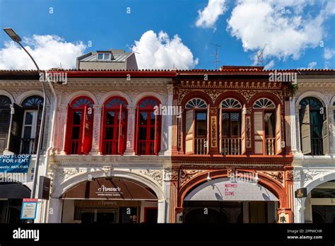 Traditional old colonial architecture in Singapore. Old Town Stock ...