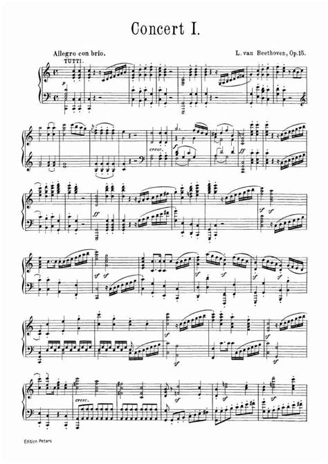 Beethoven, Ludwig van - Piano Concerto No.1, Op.15 - Piano solo