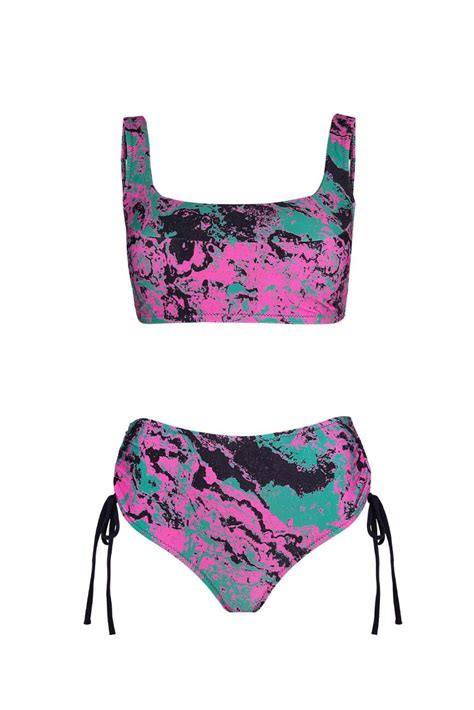 Ayyıldız 4676 Pembe Desenli Yarım Atlet Bikini Takımı Hızlı Kargo