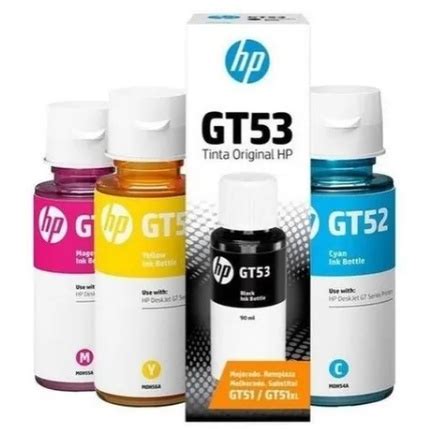 Kit Garrafa Refil De Tinta Hp Gt Gt Para Uso Impressora Gt