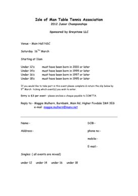 Fillable Online Isle Of Man Table Tennis Association Fax Email Print