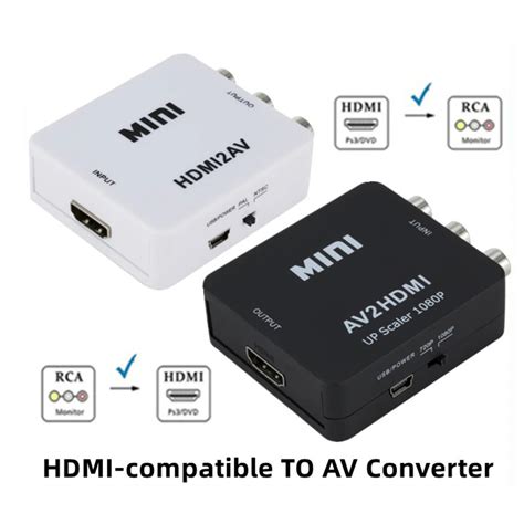 Conversor De Vídeo Compatível HDMI TO AV RCA CVSB L R Caixa