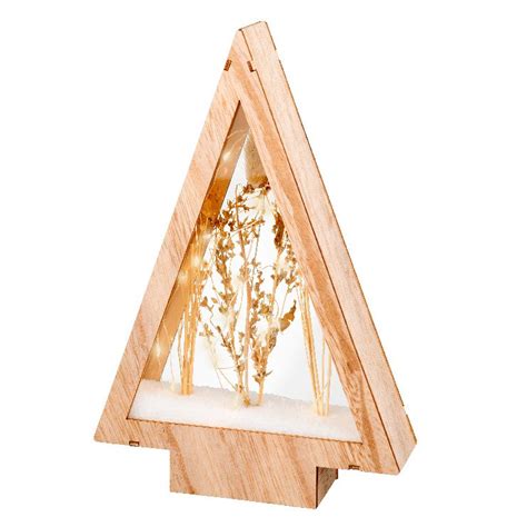 Sapin lumineux à piles 25 LED H28 cm Savoie Blanc chaud Déco de